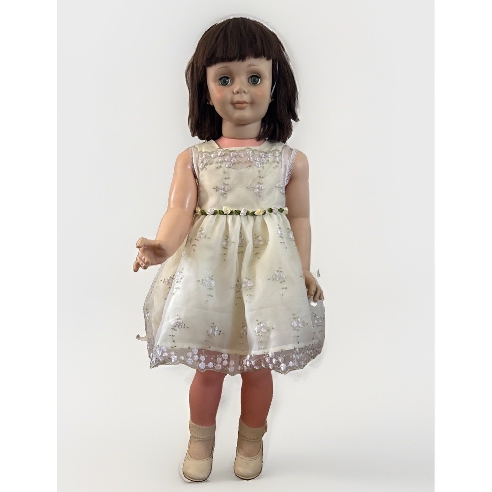 VINTAGE IDEAL 36" BRUNETTE BABY-FACE PATTI PLAYPAL DOLL